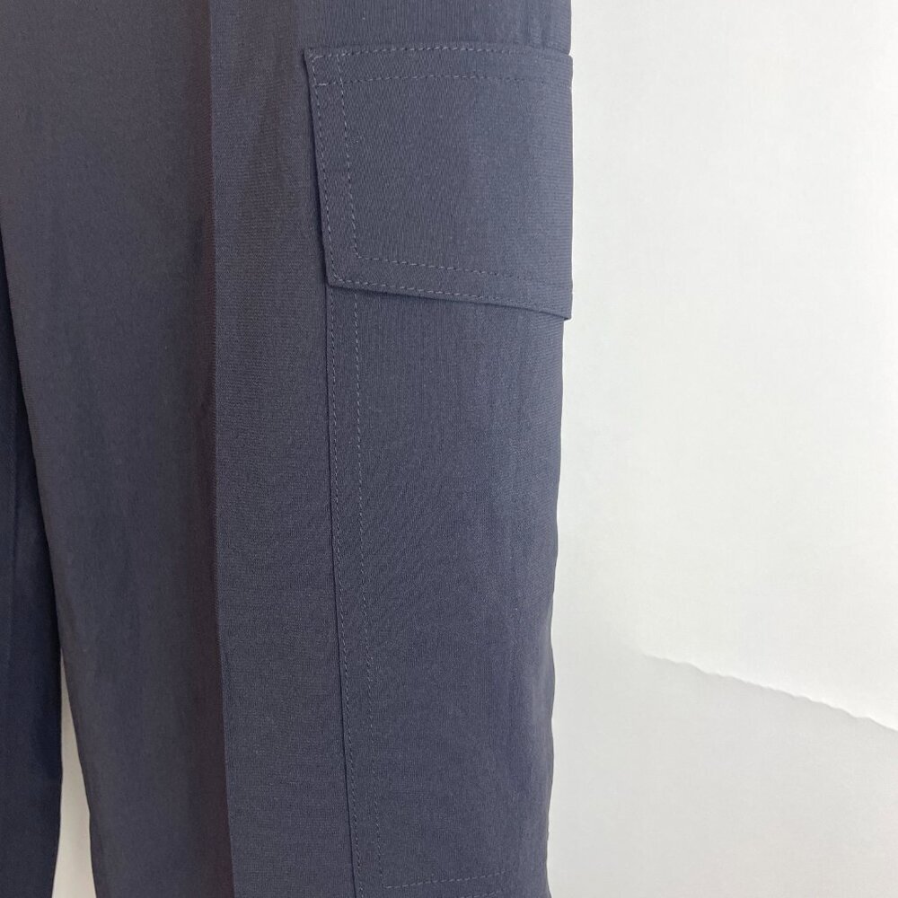 Theory flat front cargo straight leg black pants sz 00 - Picture 7 of 10